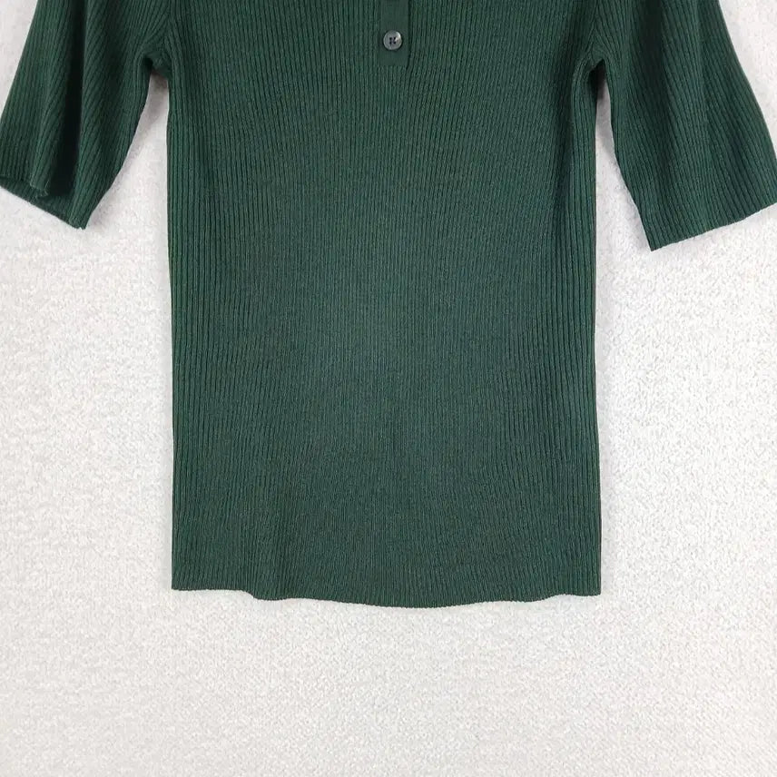 [SOLD OUT] 로엠 여성 그린 골지 반팔 티셔츠(95)