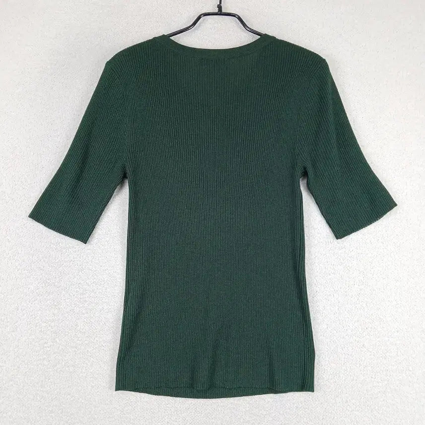 [SOLD OUT] 로엠 여성 그린 골지 반팔 티셔츠(95)