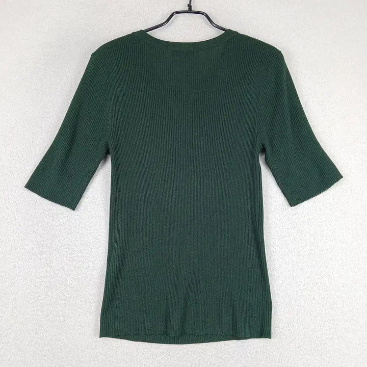 [SOLD OUT] 로엠 여성 그린 골지 반팔 티셔츠(95)