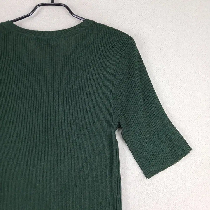 [SOLD OUT] 로엠 여성 그린 골지 반팔 티셔츠(95)
