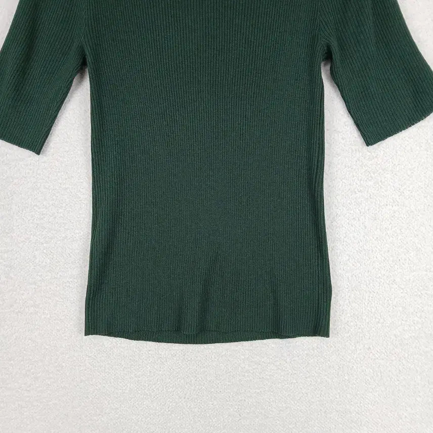 [SOLD OUT] 로엠 여성 그린 골지 반팔 티셔츠(95)