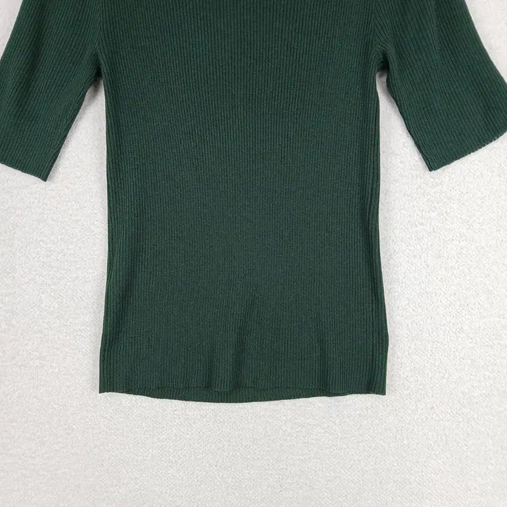 [SOLD OUT] 로엠 여성 그린 골지 반팔 티셔츠(95)