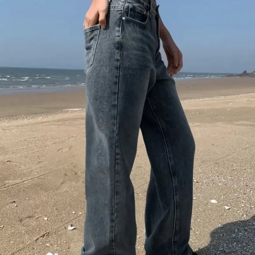 [BUNJANG] Wide Denim Jeans / 와이드 청바지 데님바지 데님팬츠