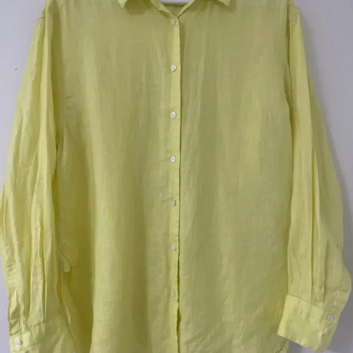 [BUNJANG] Framework Lemon Yellow Linen 100% Shirt / 일본 Framework레몬노랑 린넨100셔츠