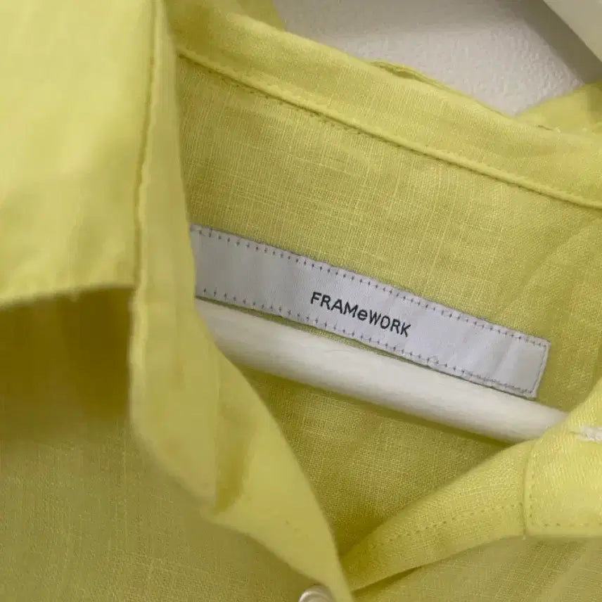 [BUNJANG] Framework Lemon Yellow Linen 100% Shirt / 일본 Framework레몬노랑 린넨100셔츠