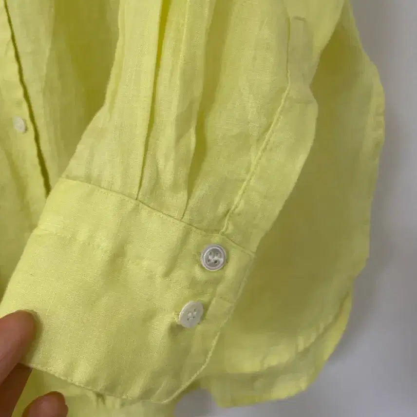 [BUNJANG] Framework Lemon Yellow Linen 100% Shirt / 일본 Framework레몬노랑 린넨100셔츠