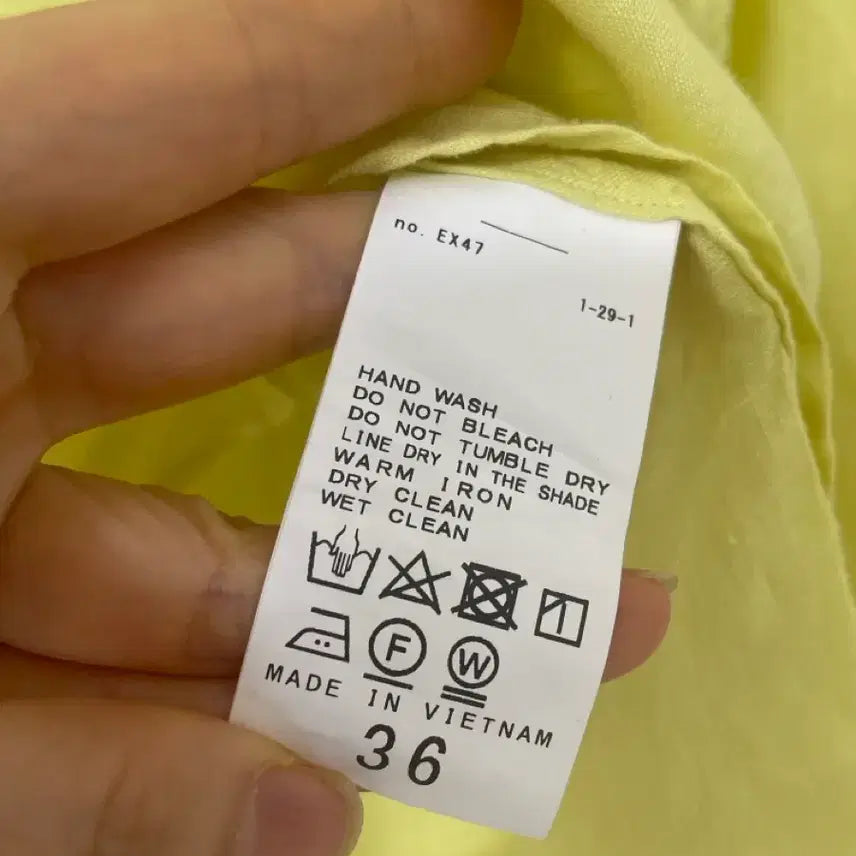 [BUNJANG] Framework Lemon Yellow Linen 100% Shirt / 일본 Framework레몬노랑 린넨100셔츠