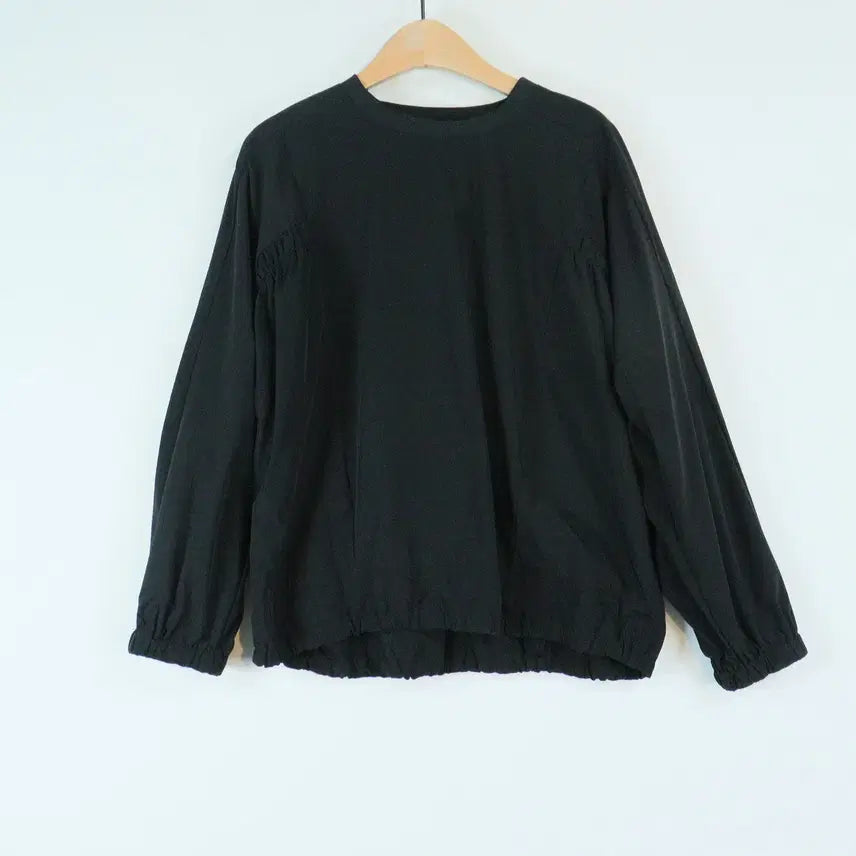[BUNJANG] Black Crop Blouse - FREE Oversized Short Sleeve Shirt / 블랙 크롭 블라우스 FREE 오버핏 반팔 셔츠 시크룩
