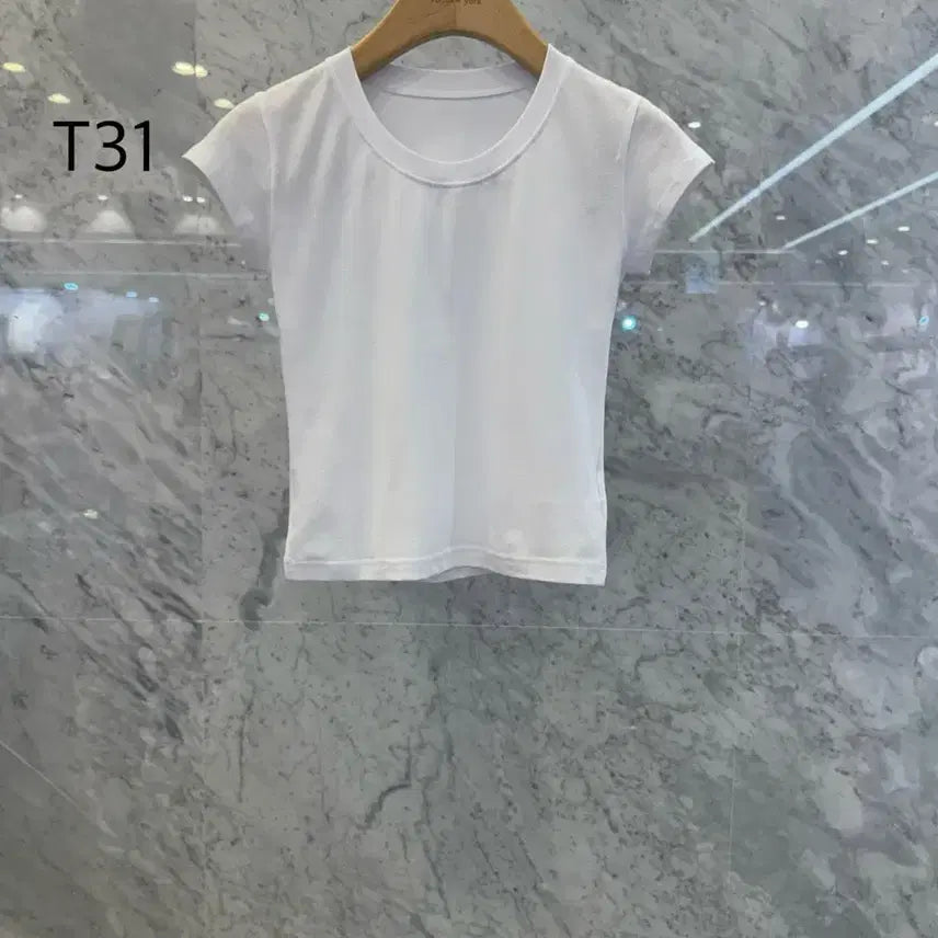 [BUNJANG] JS New York Style Basic Cap Sleeve T-Shirt / js뉴욕스타일신상(당일발송)라운드 기본 캡소매 반팔티