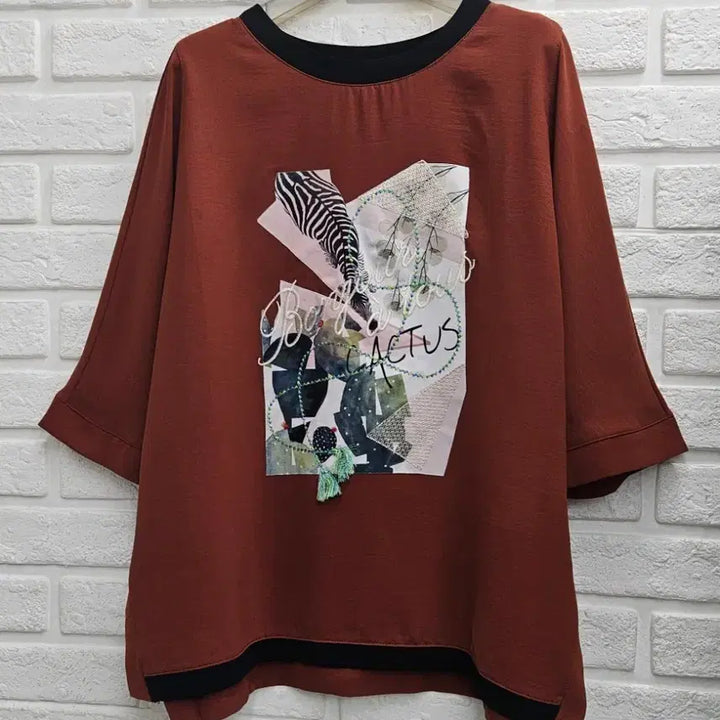 [SOLD OUT] A4293  프린팅 반팔 티 블라우스
