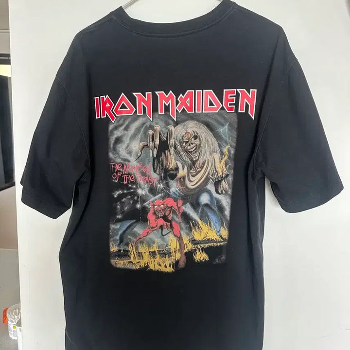 [BUNJANG] New Era Iron Maiden Graphic T-shirt (Black) XL / 뉴에라 X 아이언 메이든 백 그래픽 티셔츠 블랙 105(XL)