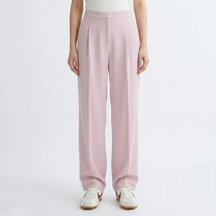 [BUNJANG] Benito Pink Wide Tucked Slacks (Long, Size L) / 베니토 자체제작 핀턱 와이드 슬랙스 (핑크/롱기장/L사이즈)