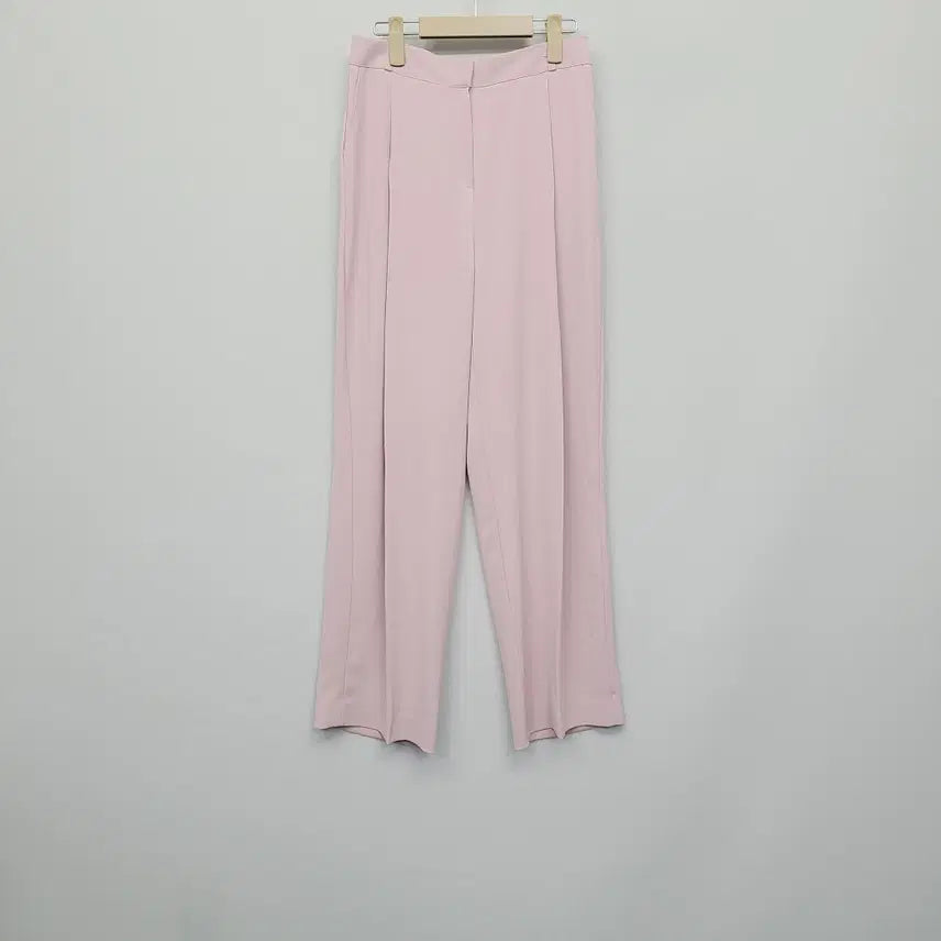 [BUNJANG] Benito Pink Wide Tucked Slacks (Long, Size L) / 베니토 자체제작 핀턱 와이드 슬랙스 (핑크/롱기장/L사이즈)