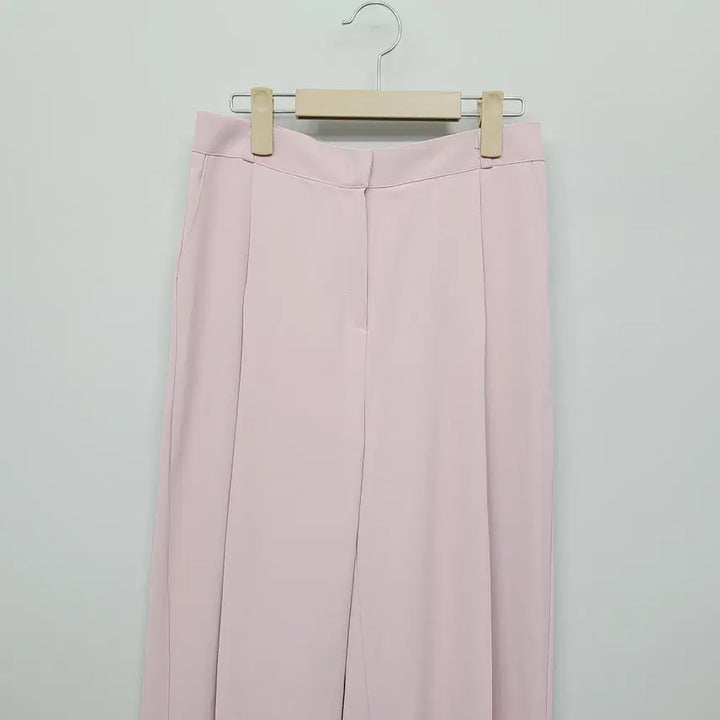 [BUNJANG] Benito Pink Wide Tucked Slacks (Long, Size L) / 베니토 자체제작 핀턱 와이드 슬랙스 (핑크/롱기장/L사이즈)