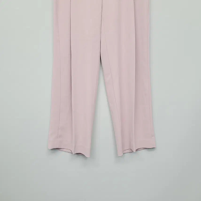 [BUNJANG] Benito Pink Wide Tucked Slacks (Long, Size L) / 베니토 자체제작 핀턱 와이드 슬랙스 (핑크/롱기장/L사이즈)