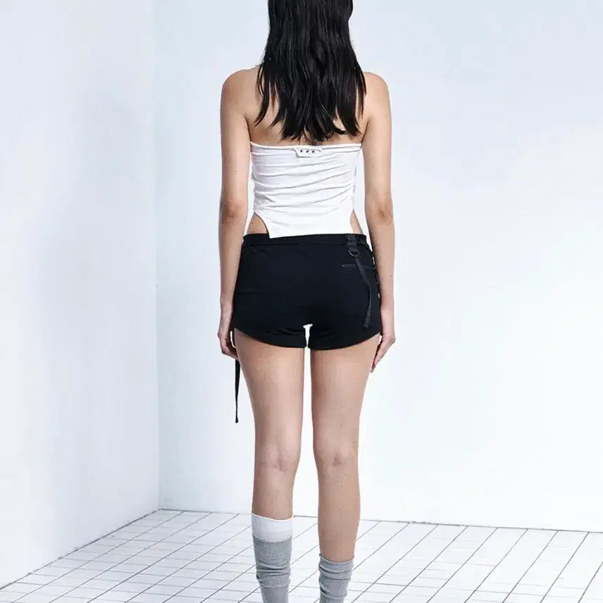 [BUNJANG] Please No Follow Tana Button Shorts Deep Black S / (새상품) 플노팔 타나 버튼 쇼츠 딥블랙 S 플리즈노팔로우