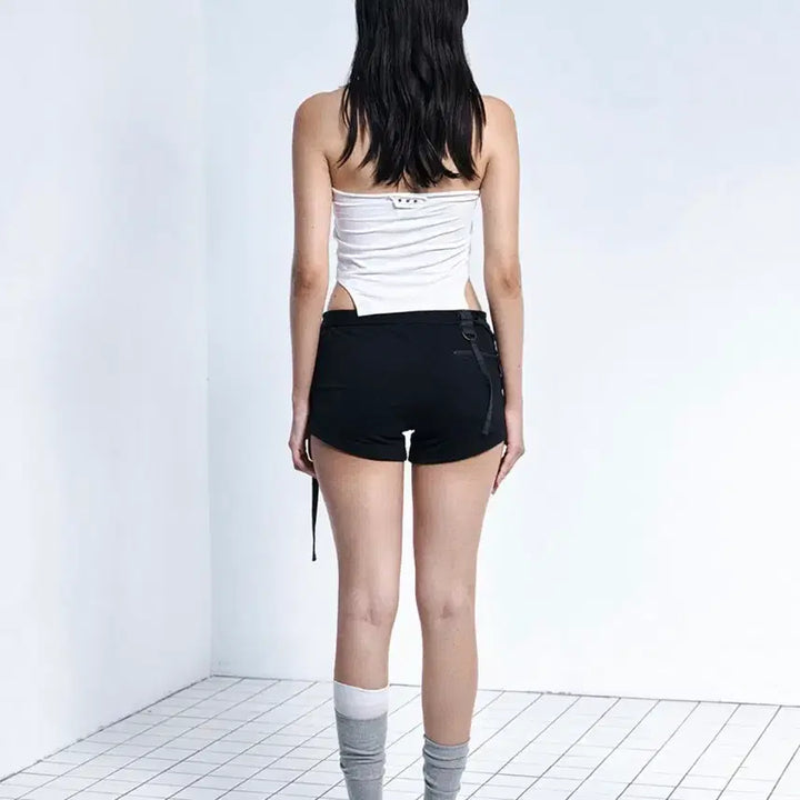 [BUNJANG] Please No Follow Tana Button Shorts Deep Black S / (새상품) 플노팔 타나 버튼 쇼츠 딥블랙 S 플리즈노팔로우