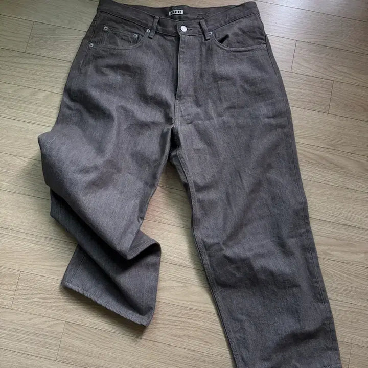 [BUNJANG] Auralee Hard Twist Denim Wide Pants Mocha Brown 34 / 오라리 하드 트위스트 데님 와이드 팬츠 모카 브라운 34