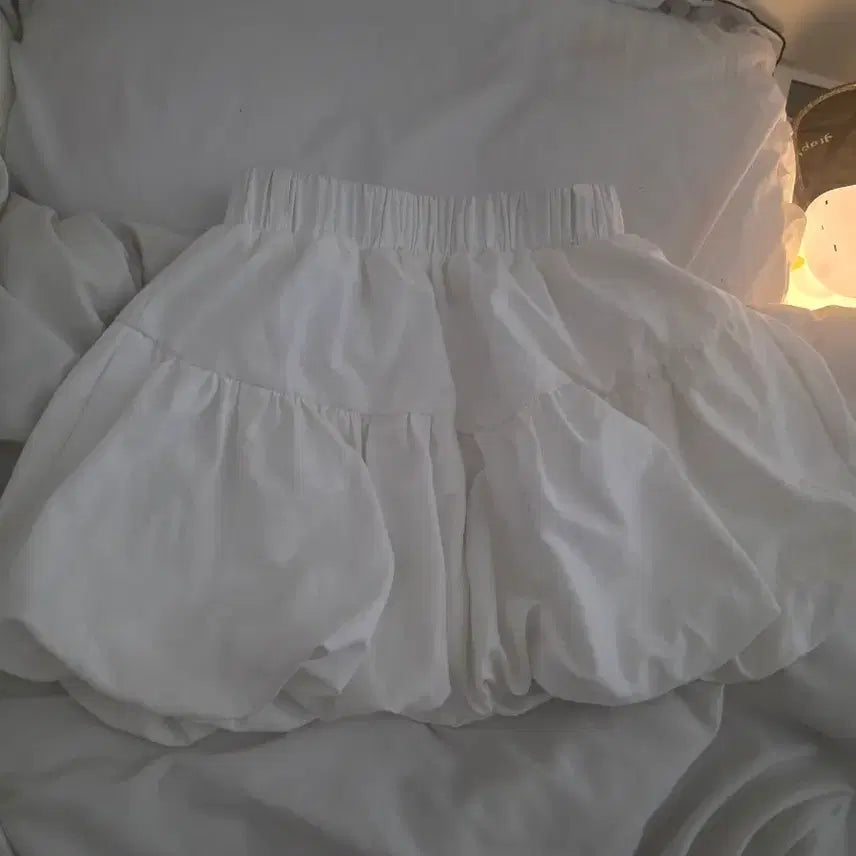 [BUNJANG] White Pumpkin Mini Skirt / 화이트 펌킨 미니 스커트