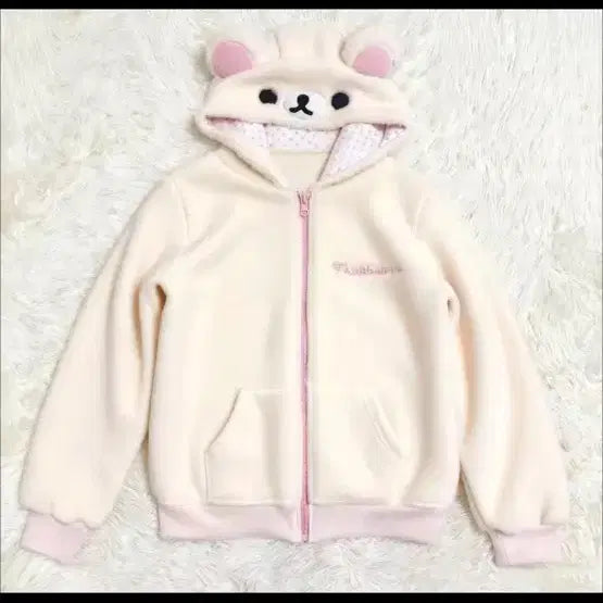[BUNJANG] Rilakkuma Korilakkuma Hooded Zip-up / 리락쿠마 코리락쿠마 후드집업