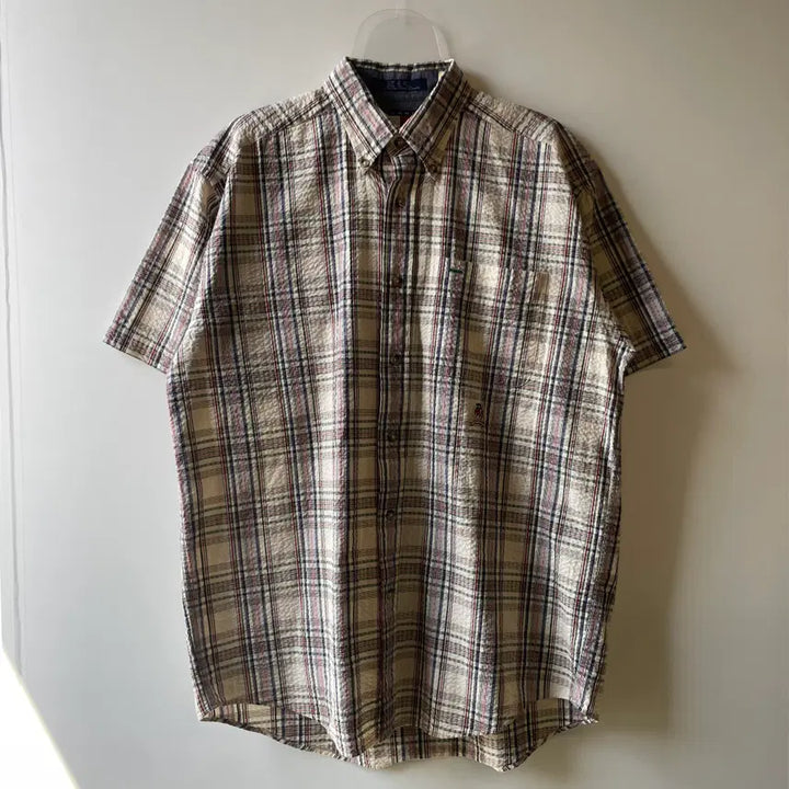 [BUNJANG] Tommy Hilfiger 90s Checkered Short Sleeve Shirt / 90s 타미힐피거 반팔 체크셔츠