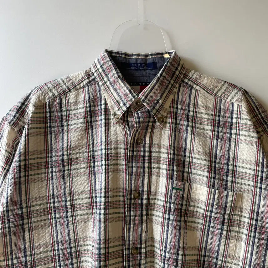 [BUNJANG] Tommy Hilfiger 90s Checkered Short Sleeve Shirt / 90s 타미힐피거 반팔 체크셔츠