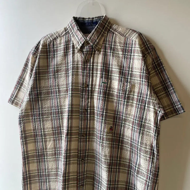 [BUNJANG] Tommy Hilfiger 90s Checkered Short Sleeve Shirt / 90s 타미힐피거 반팔 체크셔츠