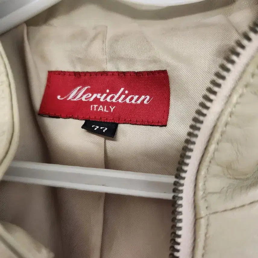 [BUNJANG] Meridian Beige Lambskin Leather Jacket / Meridian 베이지 양가죽 자켓