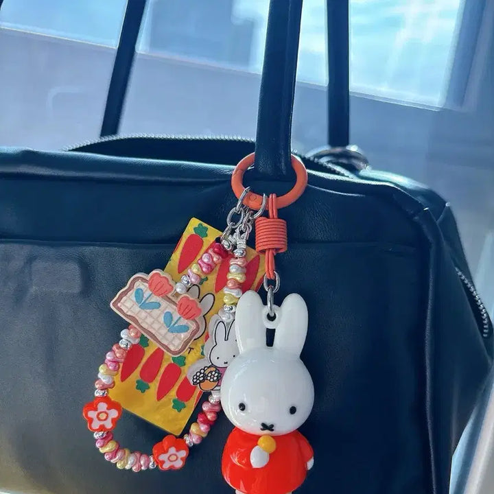 [BUNJANG] Miffy Keyring with Bead Strap / 미피 키링 + 비즈 스트랩