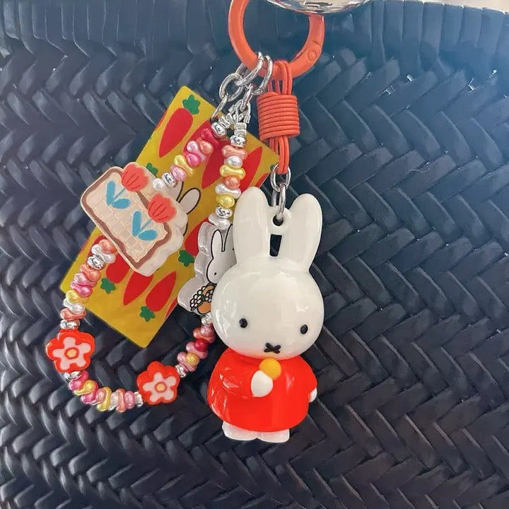 [BUNJANG] Miffy Keyring with Bead Strap / 미피 키링 + 비즈 스트랩