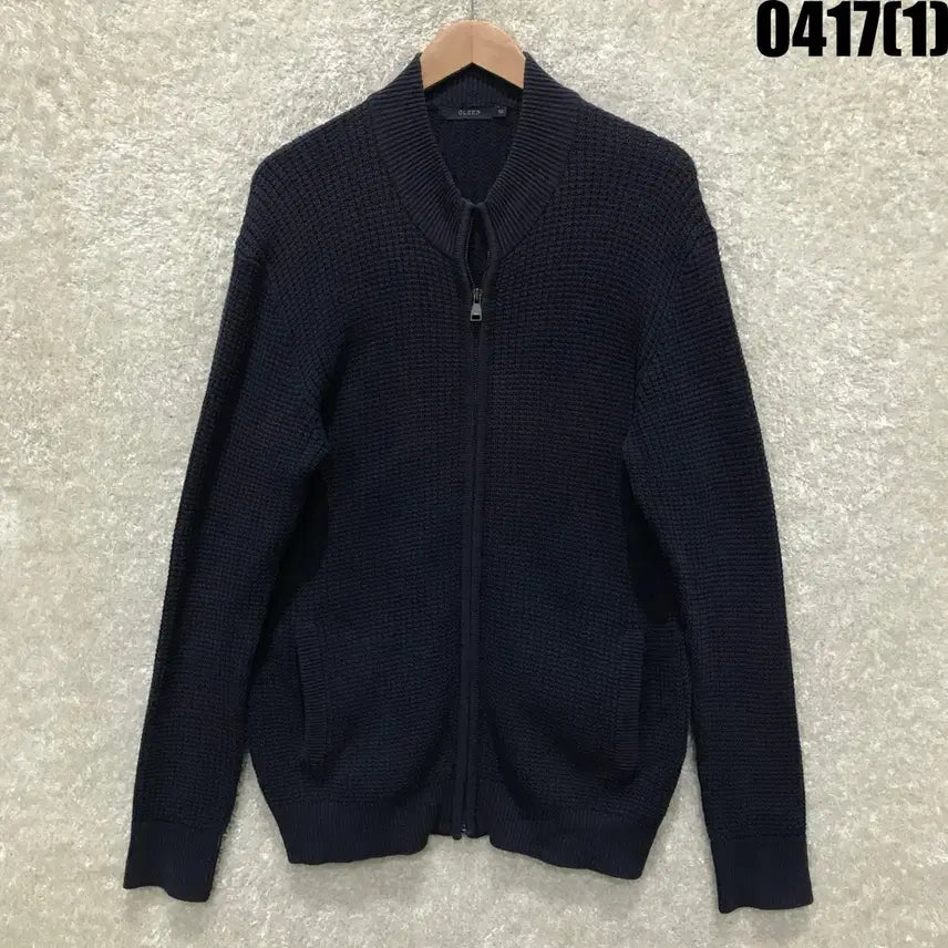 [BUNJANG] OLZEN Navy Knit Zip-up Cardigan (110) / 올젠 네이비 니트 집업 가디건 110
