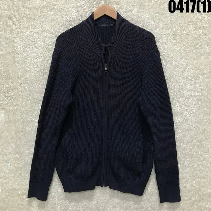 [BUNJANG] OLZEN Navy Knit Zip-up Cardigan (110) / 올젠 네이비 니트 집업 가디건 110