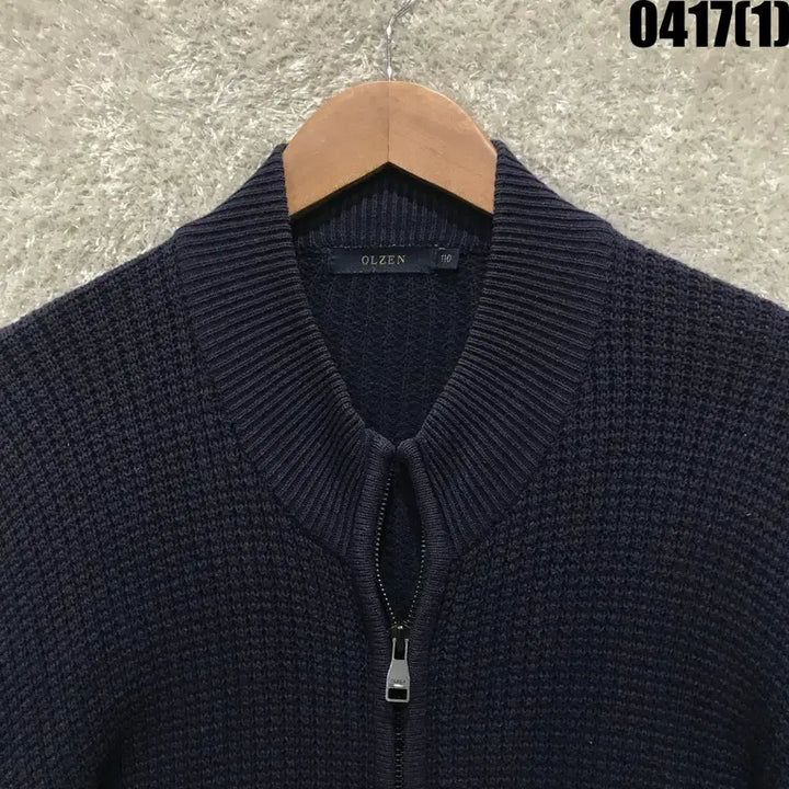 [BUNJANG] OLZEN Navy Knit Zip-up Cardigan (110) / 올젠 네이비 니트 집업 가디건 110