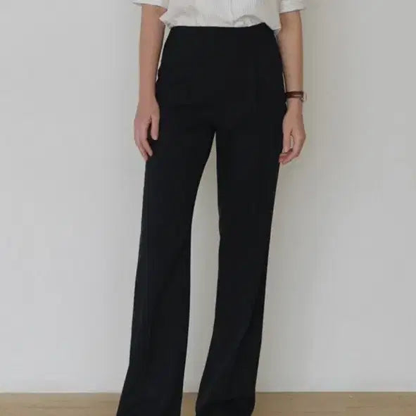 [BUNJANG] CHARMEUSE Luna Essential Side Zip Wide Slacks Black S / CHARMEUSE 루나 에센셜 사이드 지퍼 와이드 슬랙스 블랙 S