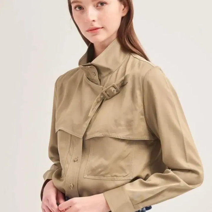 [BUNJANG] BEANPOLE Trench Style Shirt Jacket / BEANPOLE 트렌치 변형 셔츠 자켓 -95(50만원대/택달린새제품)