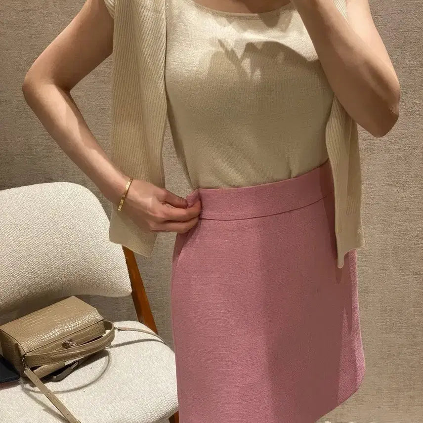 [BUNJANG] 시에 sie 라일리 트위드 스커트 핑크 S / 시에 sie 라일리 트위드 스커트 핑크 S