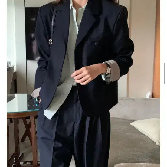 [BUNJANG] Overtake Navy Setup Jacket and Slacks / 오버테이크 자켓 슬랙스 셋업 네이비