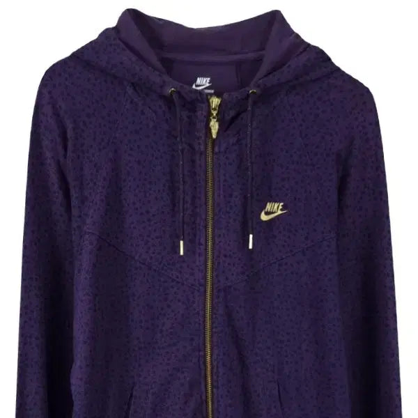 [BUNJANG] Nike Leopard Print Logo Hoodie Purple Women&