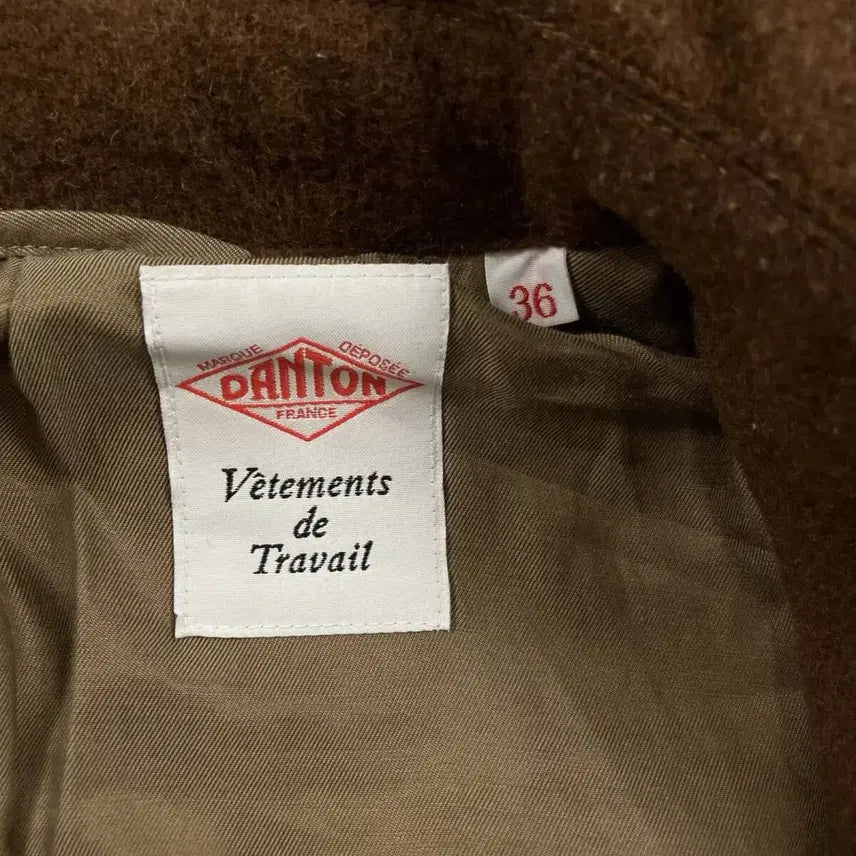 [BUNJANG] Danton Wool Mosser Coat Brown 36 / DANTON 단톤 스텐 카라 울모사 코트 브라운 36