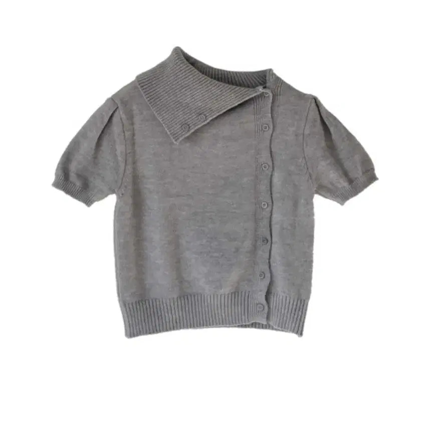 [BUNJANG] Kim A Hop Open Unbalanced Short-Sleeve Knit Top / 김아홉 오픈 언발 반팔 니트
