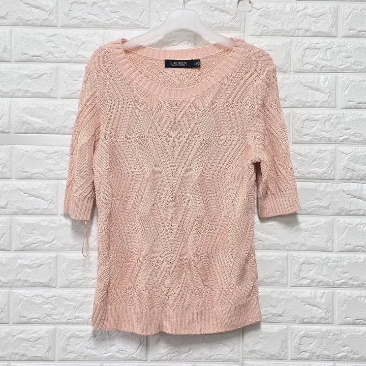 [BUNJANG] Polo Ralph Lauren Pink Short Sleeve Knit Top / L 폴로랄프로렌 핑크 반팔 니트 C821