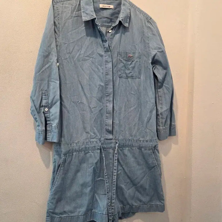 [BUNJANG] Lacoste Denim Romper Jumpsuit / 라코스테 데님 롬퍼 점프수트