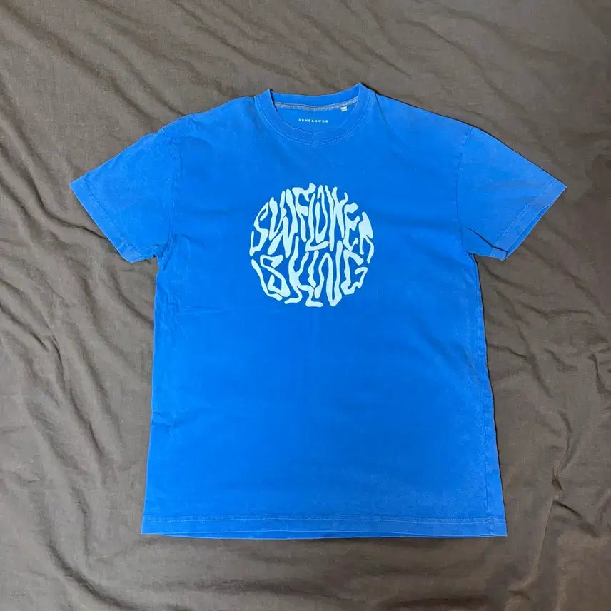 [BUNJANG] Sun Flower Blue Short Sleeve T-Shirt / [M] 선플라워 블루 반팔 티셔츠