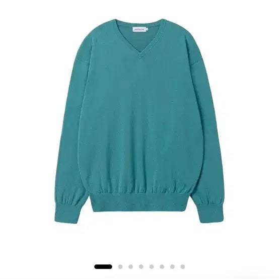 [BUNJANG] Steady&amp;Everywhere Cotton V-Neck Knit Turquoise Size 2 / 스테디에브리웨어 코튼 브이넥니트 터콰이즈 2사이즈 새상품