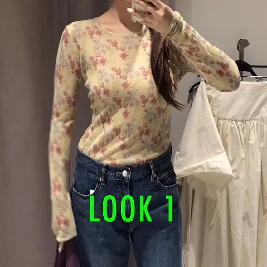 [SOLD OUT] 자라 2893/029/330 플로럴 티셔츠 탑 새상품