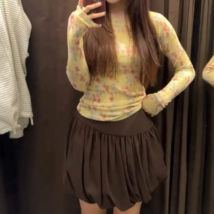 [SOLD OUT] 자라 2893/029/330 플로럴 티셔츠 탑 새상품