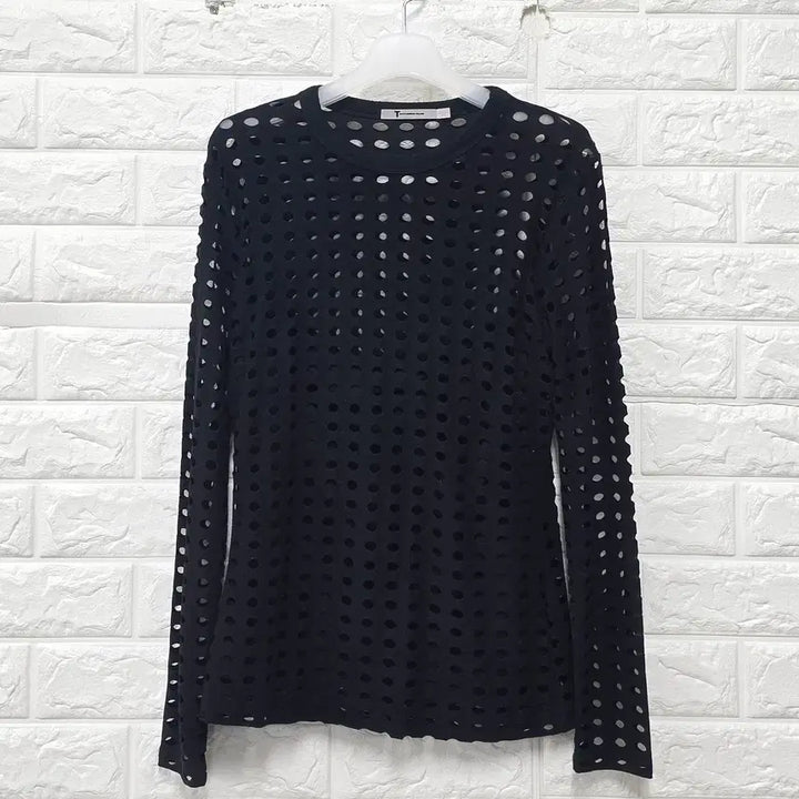 [BUNJANG] Alexander Wang Black Punching Net Long Sleeve / S 알렉산더왕 블랙 펀칭 네트 긴팔 롱슬리브 C822