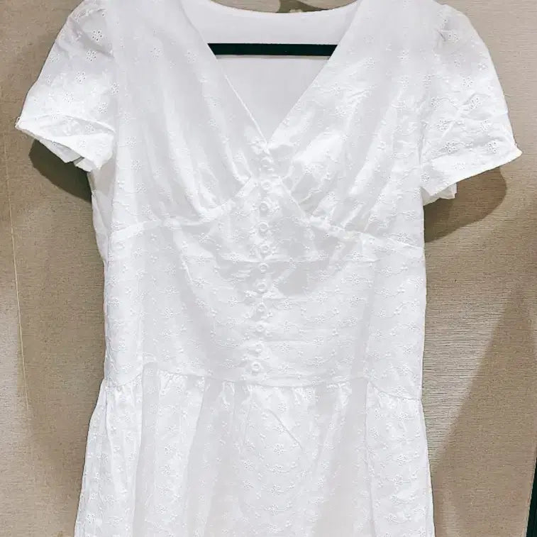 [BUNJANG] White Mini Layered Dress / 화이트 미니 레이어드 원피스