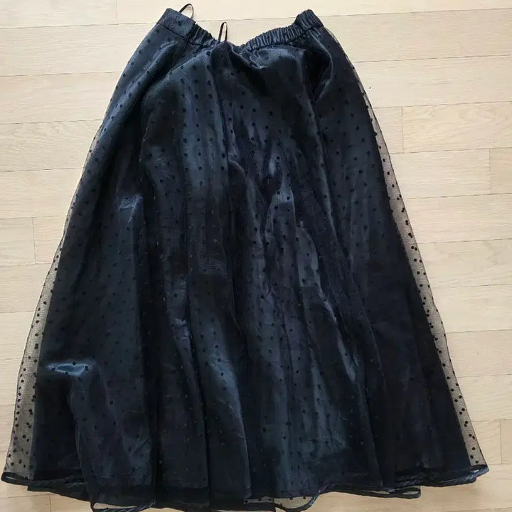 [SOLD OUT] 빈티지 롱 도트 쉬폰 사틴 튤 스커트