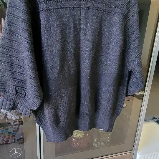 [BUNJANG] Karl Lagerfeld Black Tweed Knit Cardigan / 칼 라거펠트  블랙 트위드 니트 가디건